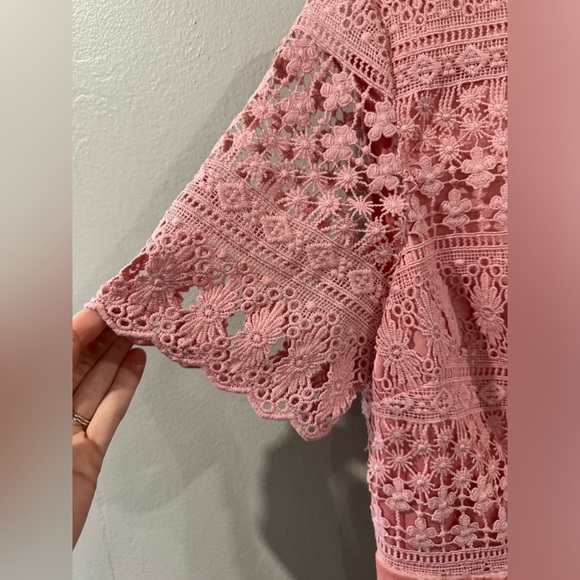 Rachel Parcell Lace bodice velvet waist lined midi sheath dress in medium - Picture 4 of 6